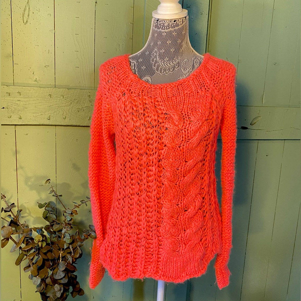 Free People Coral Knit Sweater